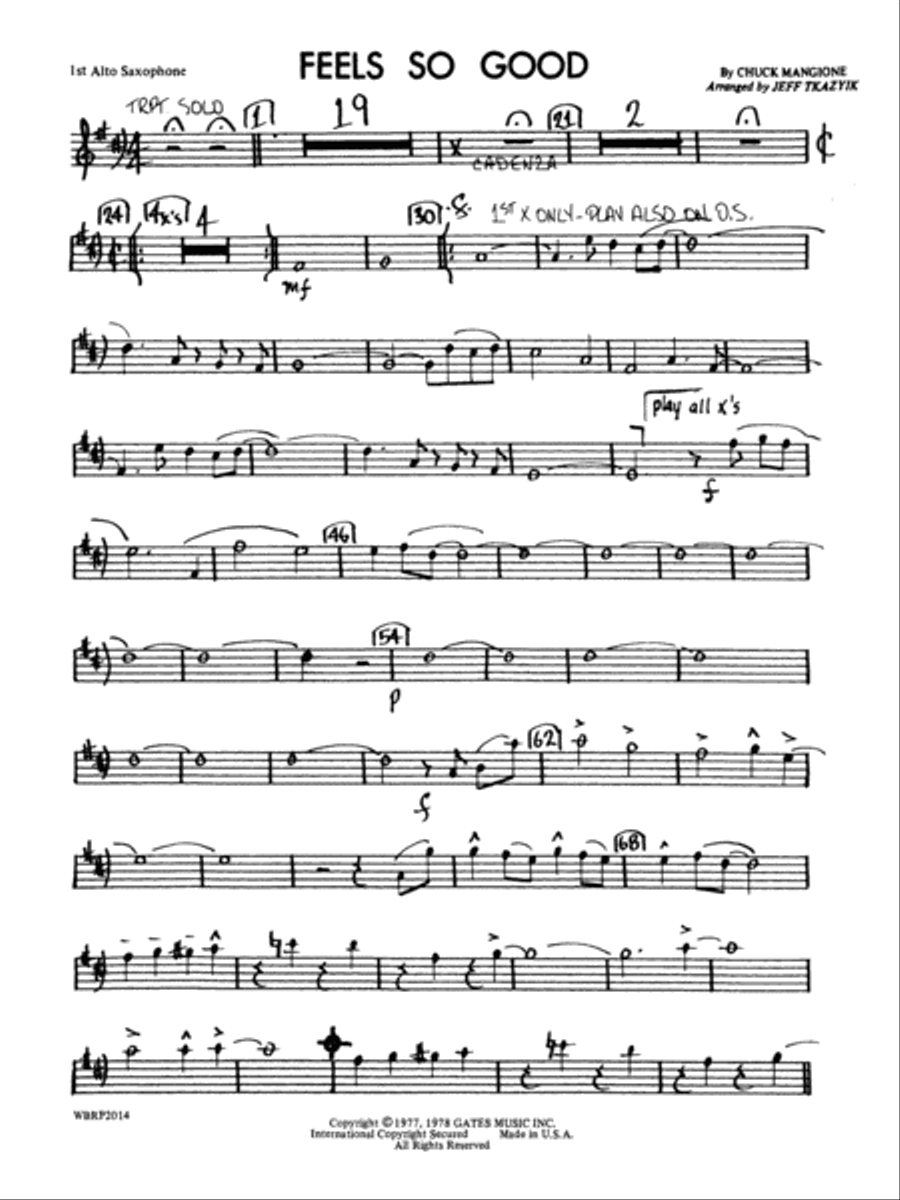 Feels So Good: E-flat Alto Saxophone Jazz Ensemble scores gallery preview page 1