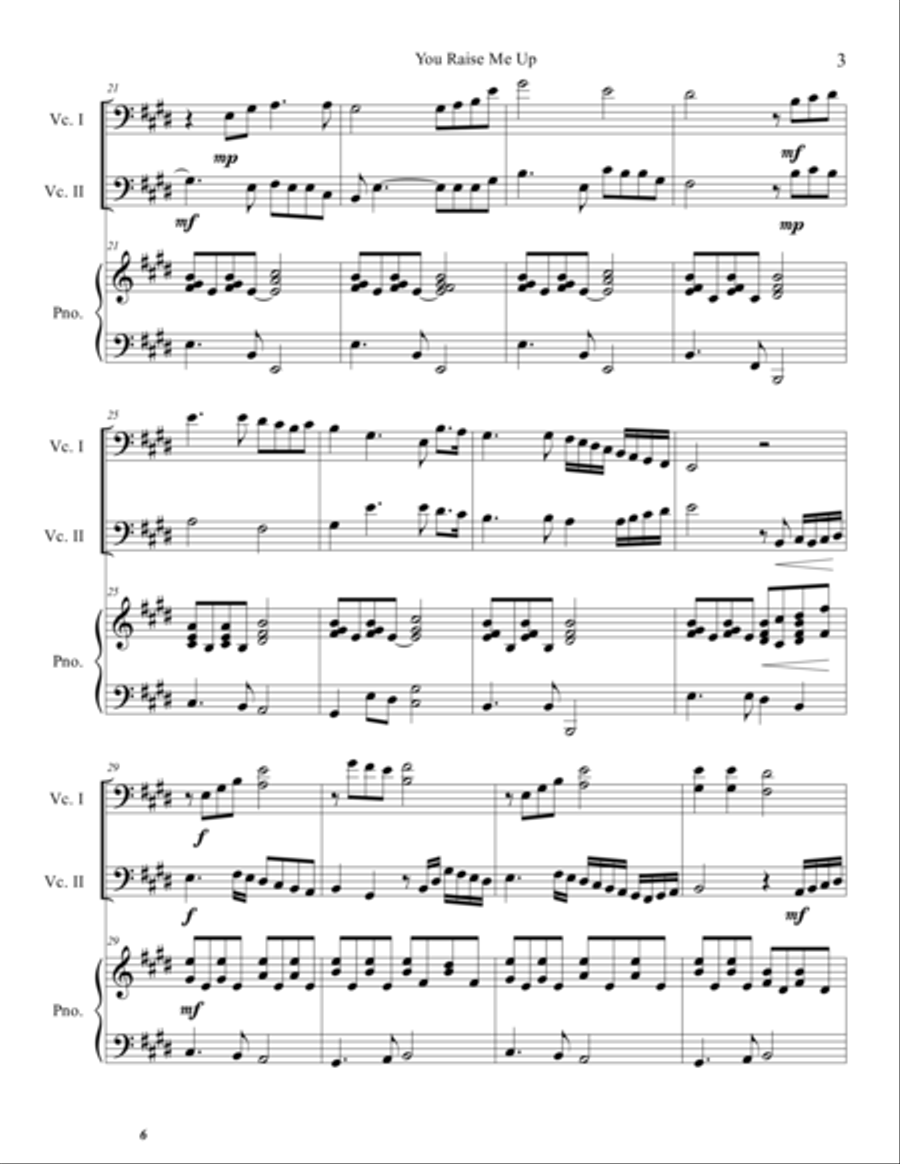 You Raise Me Up String Duet scores gallery preview page 4