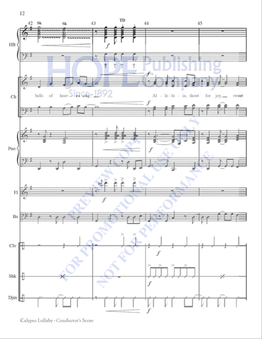 Calypso Lullaby Choir scores gallery preview page 12