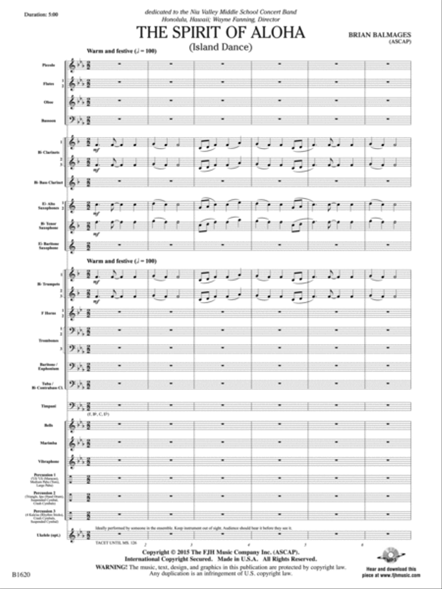 The Spirit of Aloha (Island Dance): Score Concert Band scores gallery preview page 4