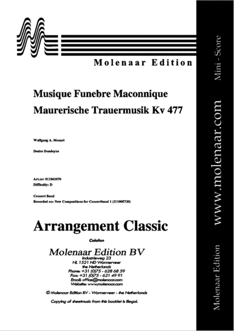 Musique Funebre Maconnique Concert Band scores gallery preview page 2