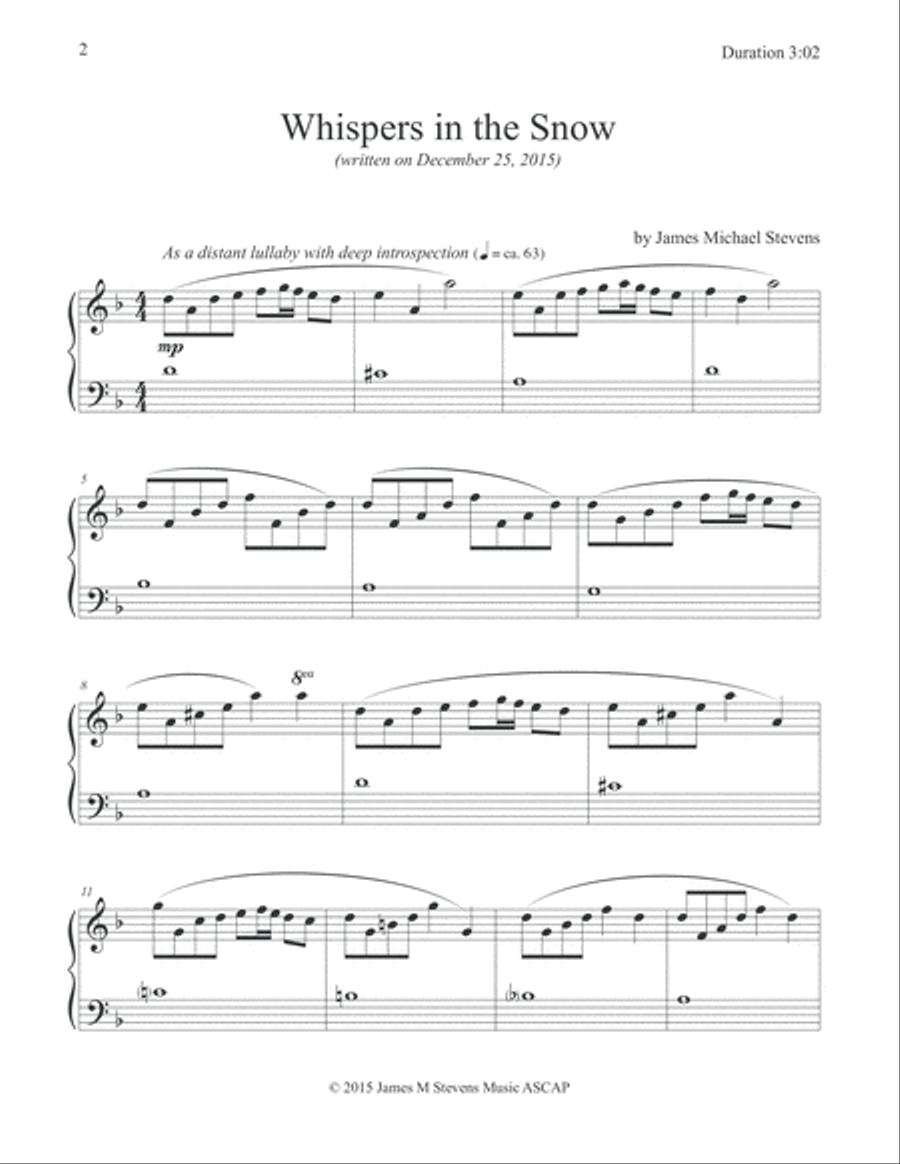 Whispers in the Snow Piano Solo scores gallery preview page 2