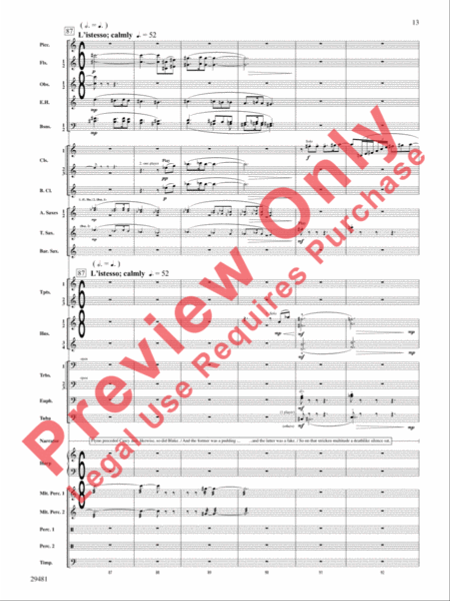 Casey at the Bat Concert Band scores gallery preview page 14