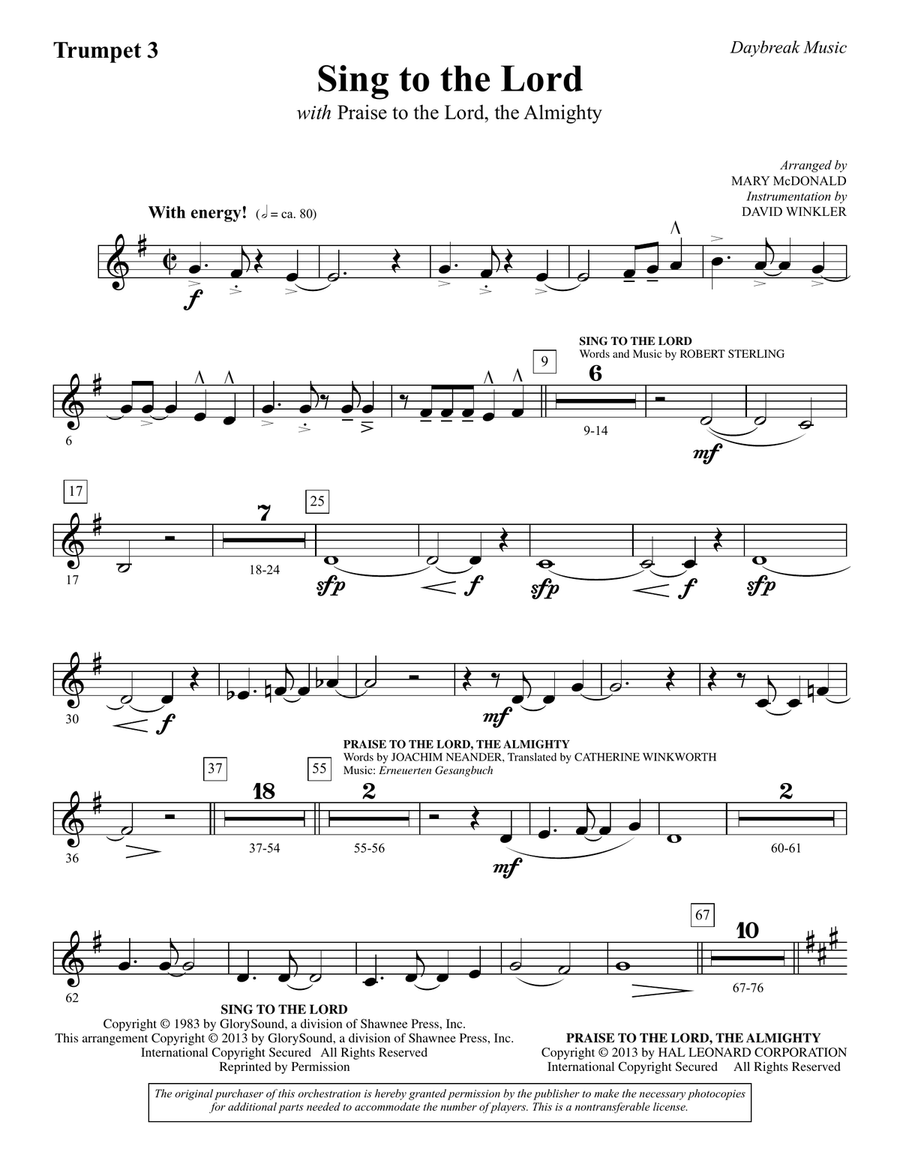 Sing To The Lord (with 
