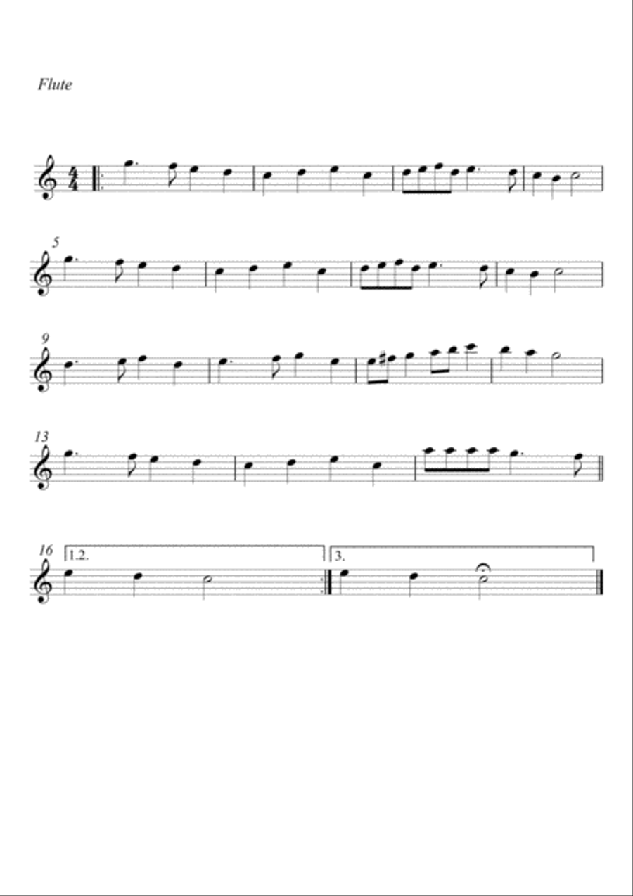 Deck the Hall Christmas Carol Flute guitar duet Flute scores gallery preview page 2