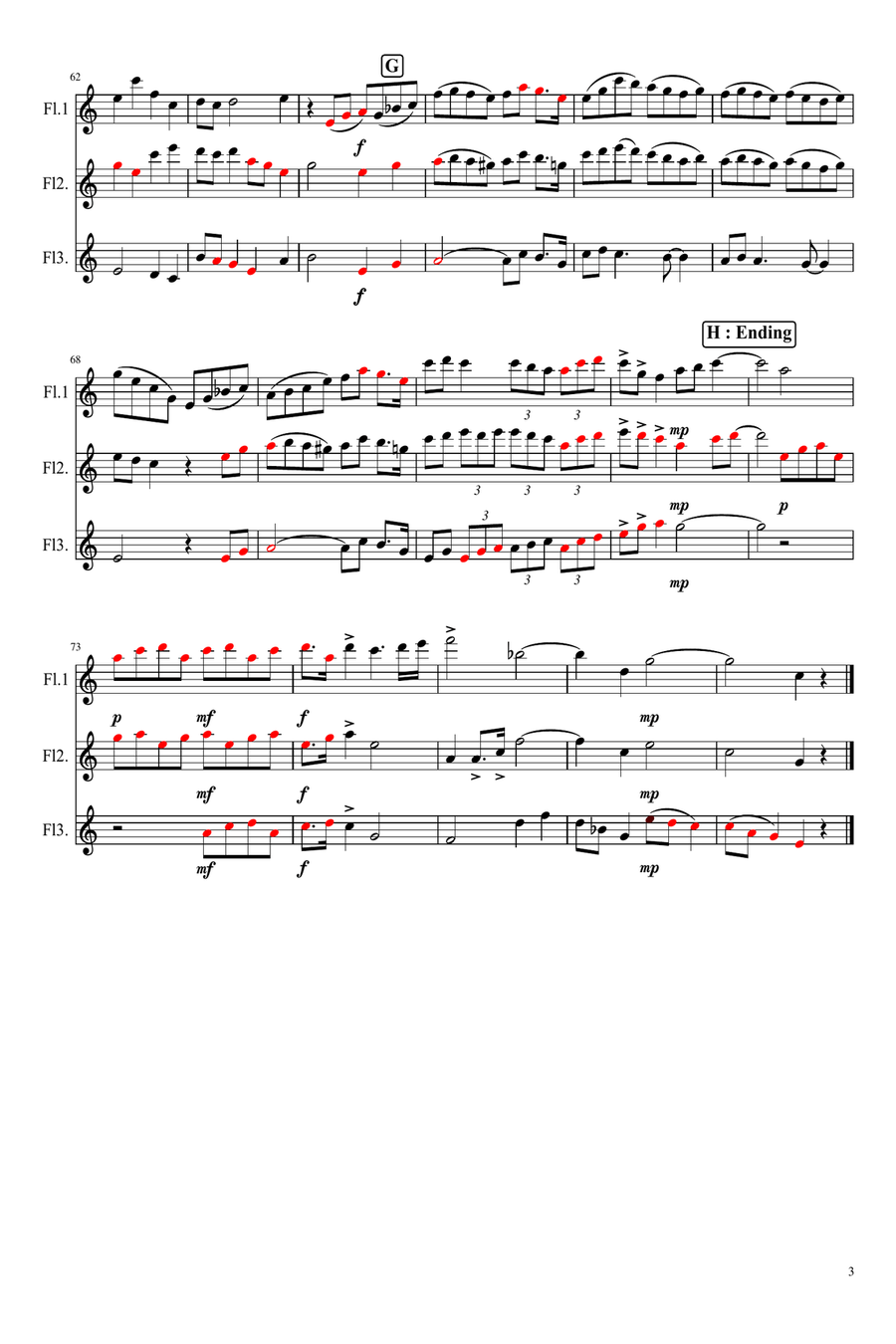 Jupiter for C-flutes from the Planets Woodwind Trio scores gallery preview page 3