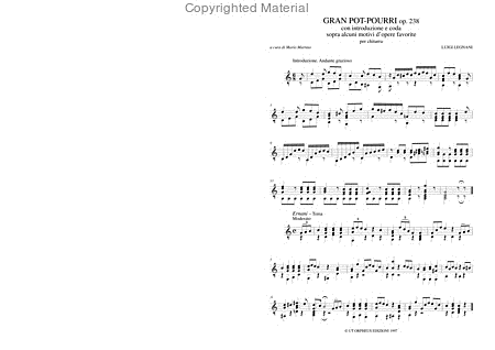 Gran pot-pourri con Introduzione e Coda sopra alcuni motivi d’opere favorite Op. 238 for Guitar image number null