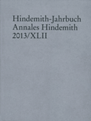 Hindemith Jahrbuch Yearbook In German -annales Hindemith 2013/xlii V42