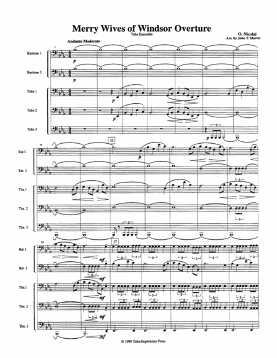 Merry Wives of Windsor Overture Tuba scores gallery preview page 2