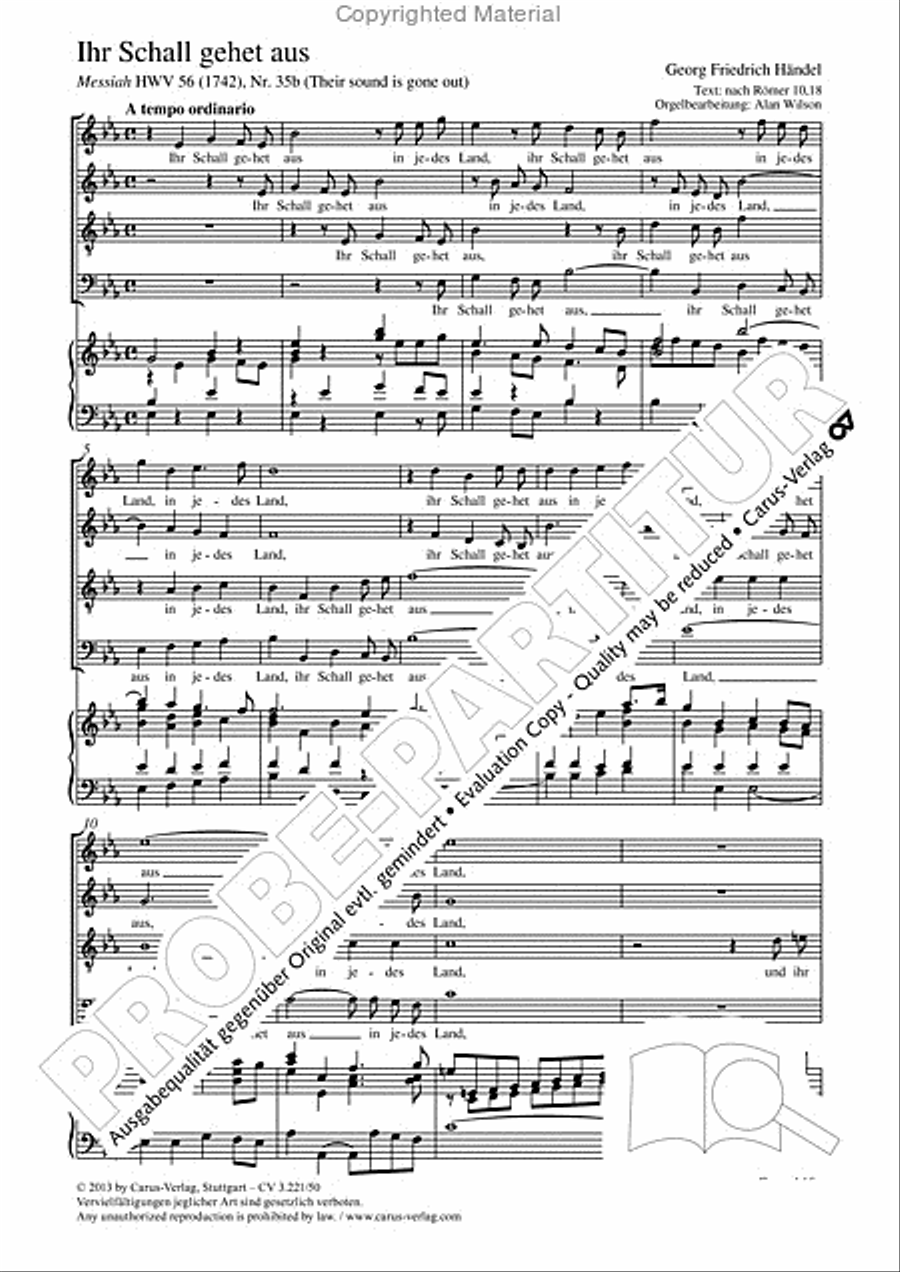 Ihr Schall gehet aus 4-Part scores gallery preview page 2