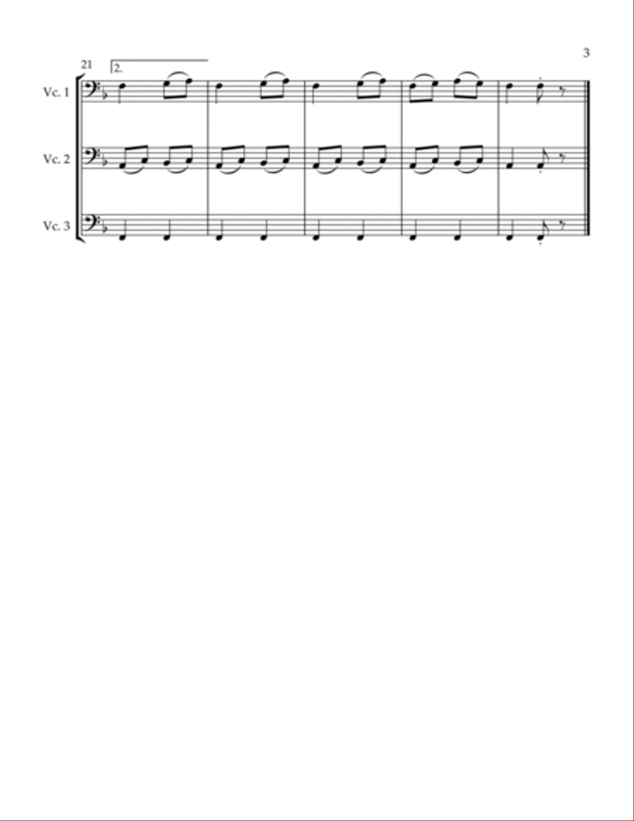 2 Trios Bedtime Menuetto String Trio scores gallery preview page 3