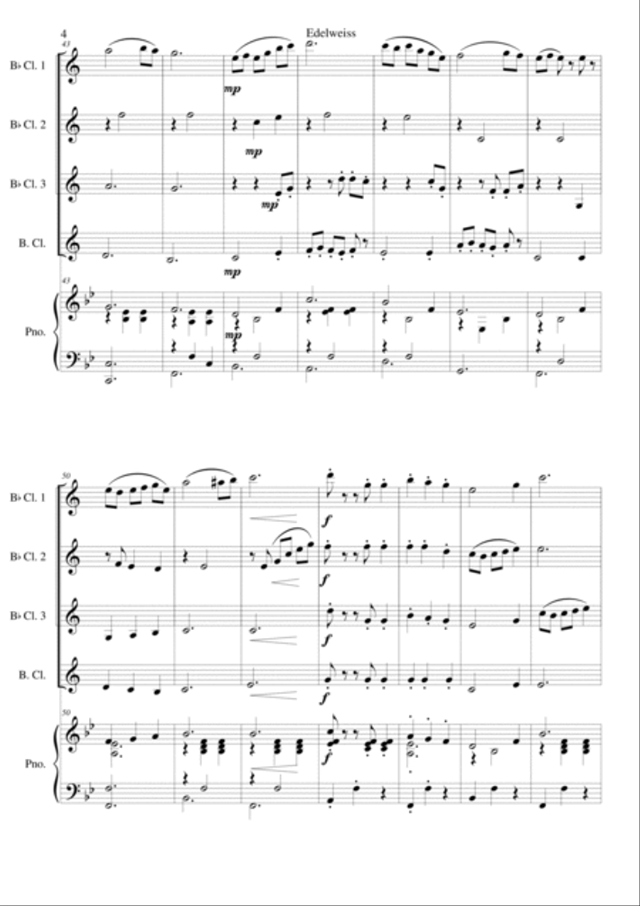 Edelweiss Edelweiss Bass Clarinet scores gallery preview page 4