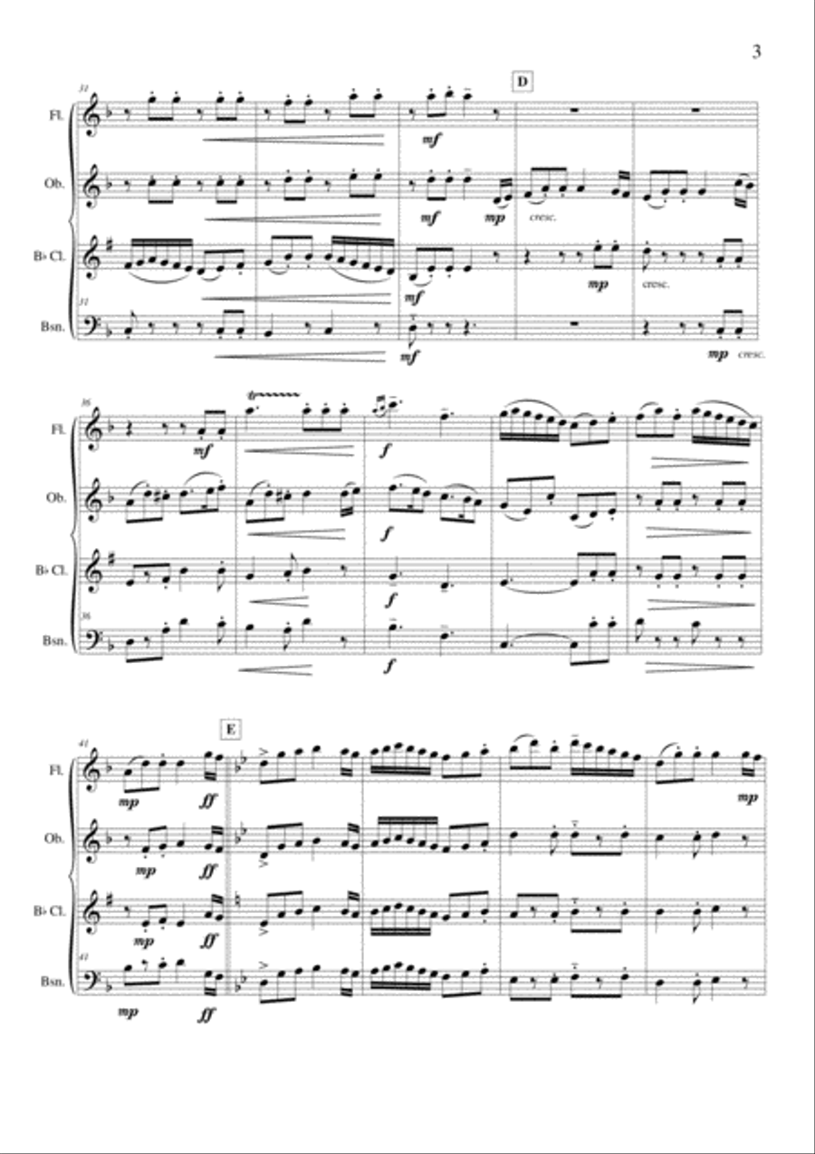 Captain O Kane Captain O Kane Woodwind Quartet scores gallery preview page 4