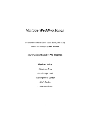 Vintage Wedding Songs - medium voice/piano
