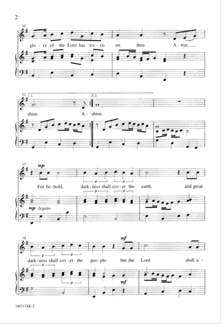 Arise, Shine! Unison Choir scores gallery preview page 2