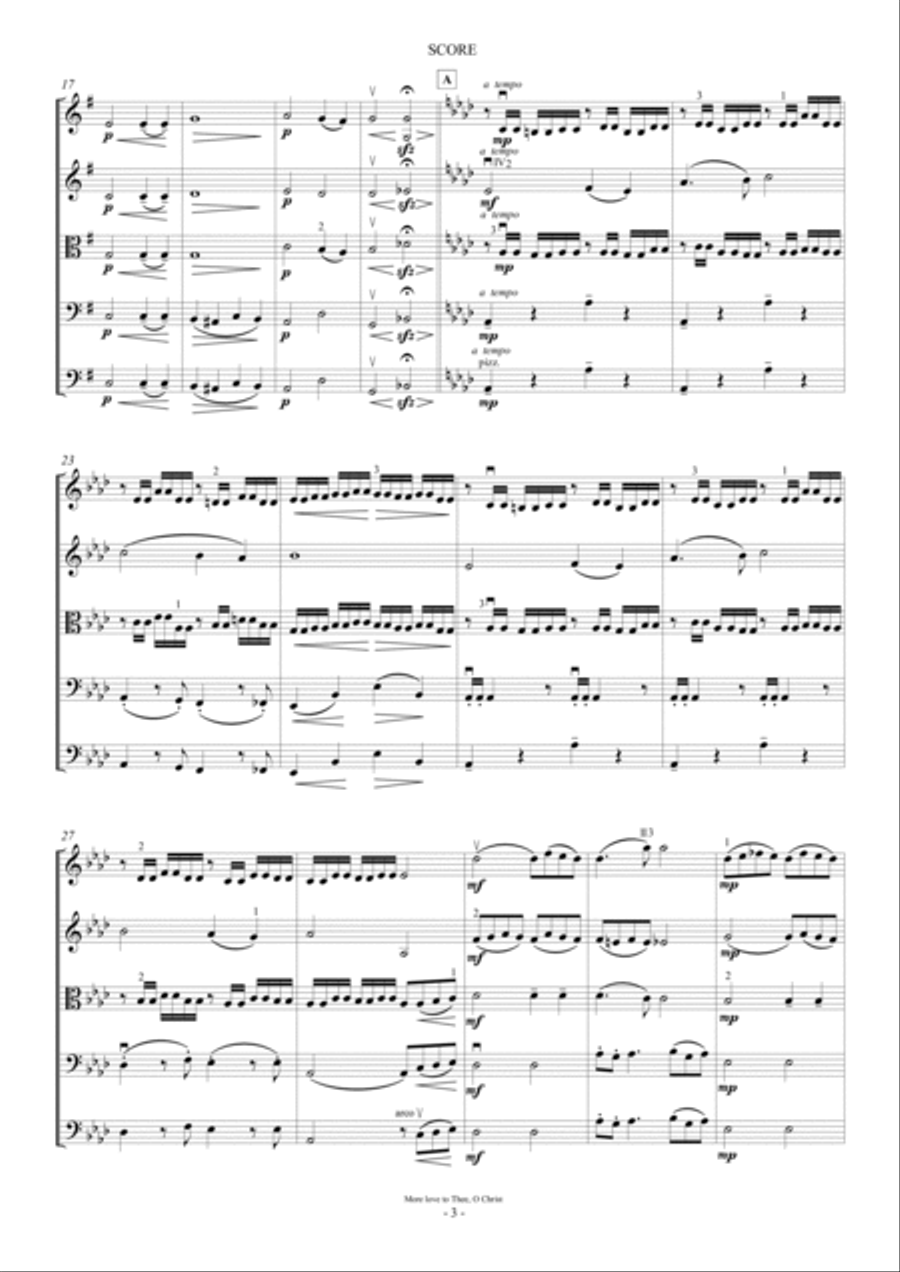 More Love to Thee O Christ (For String Orchestra) String Orchestra scores gallery preview page 3