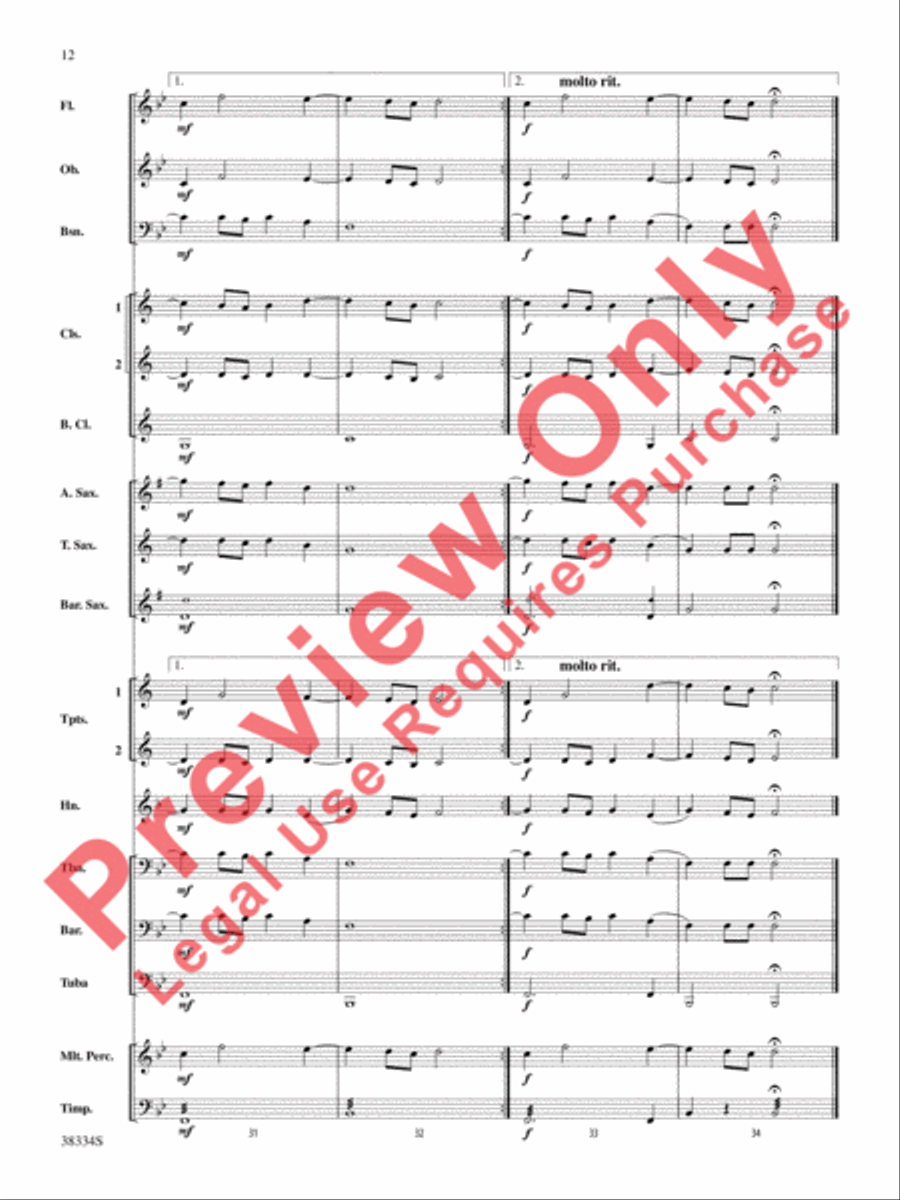 Chorale and Fugue Concert Band scores gallery preview page 13