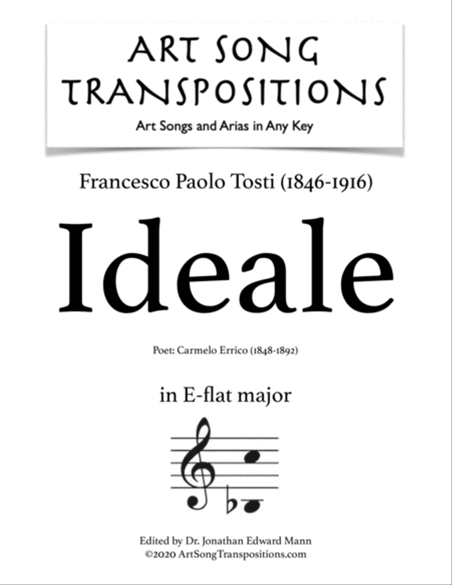 TOSTI: Ideale (transposed to E-flat major) Voice scores gallery preview page 1