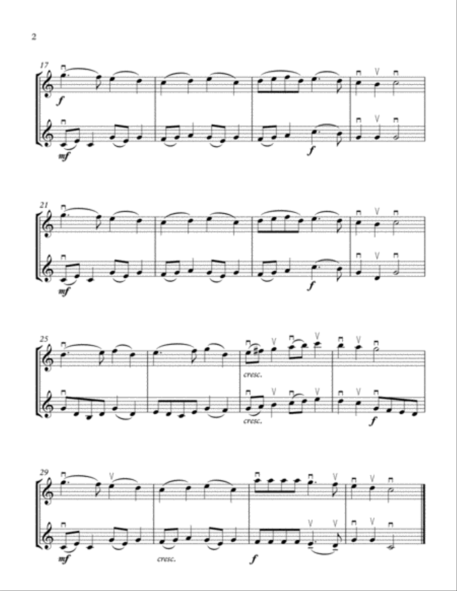 Deck the Halls Violin Duet String Duet scores gallery preview page 2
