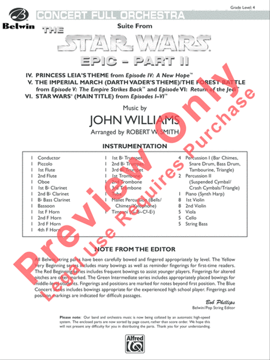 Star Wars Epic -- Part II, Suite from the Full Orchestra scores gallery preview page 34