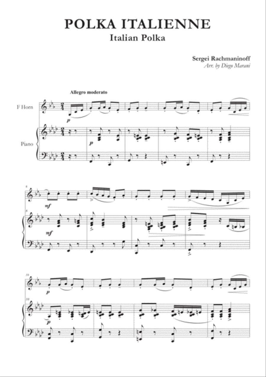 Italian Polka for Horn & Piano Horn scores gallery preview page 3