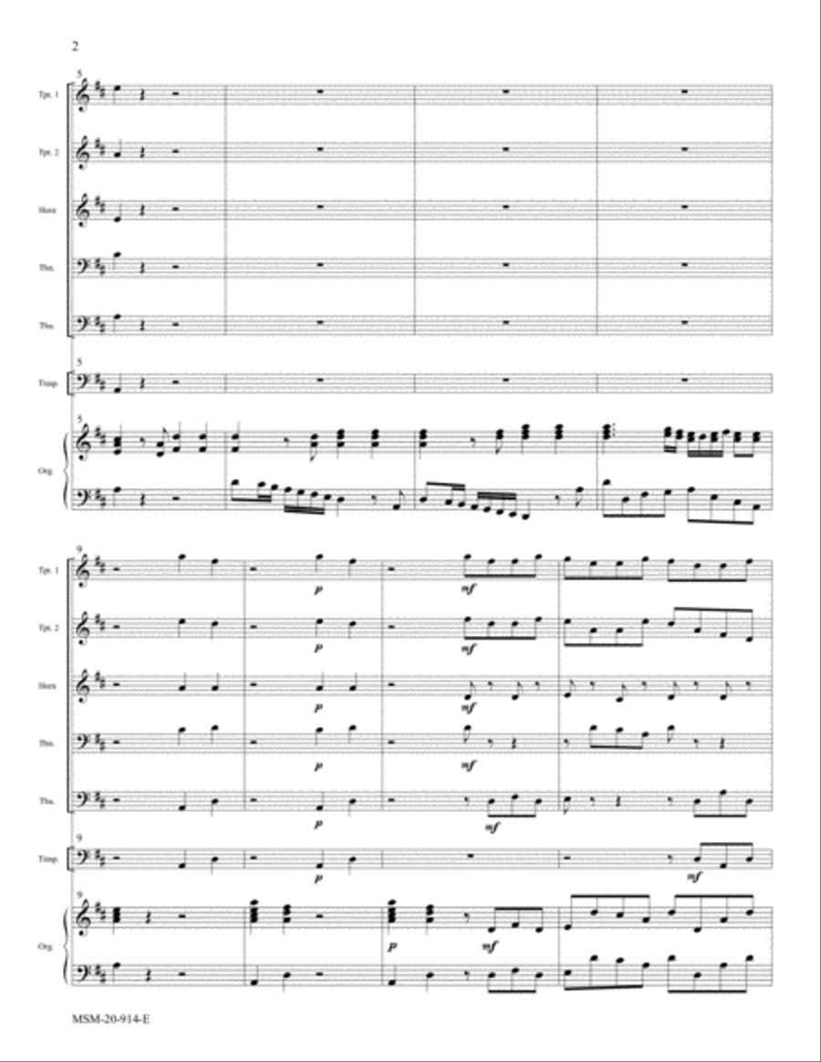 Overture from Water Music, Suite 2 Organ scores gallery preview page 2