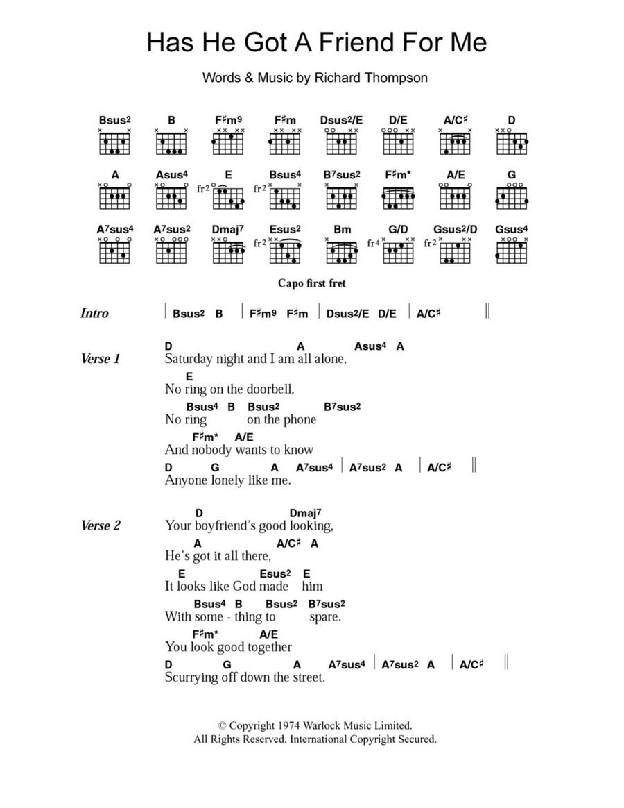 Has He Got A Friend For Me Acoustic Guitar scores gallery preview page 1