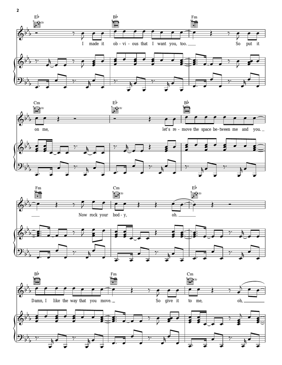 Tonight (I'm Lovin' You) Piano, Vocal, Guitar scores gallery preview page 2