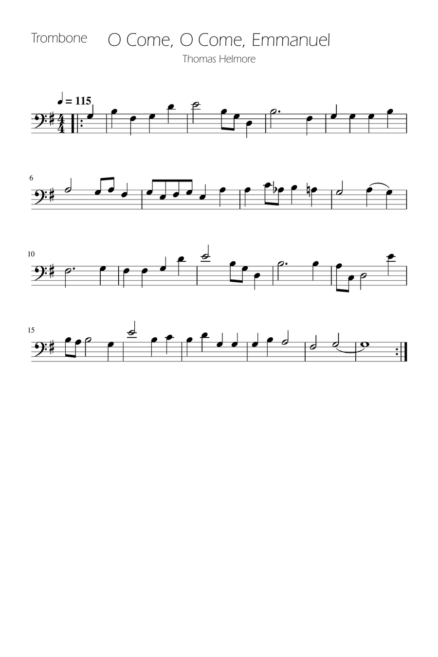 O Come, O Come, Emmanuel - Brass Quartet Brass Quartet scores gallery preview page 5