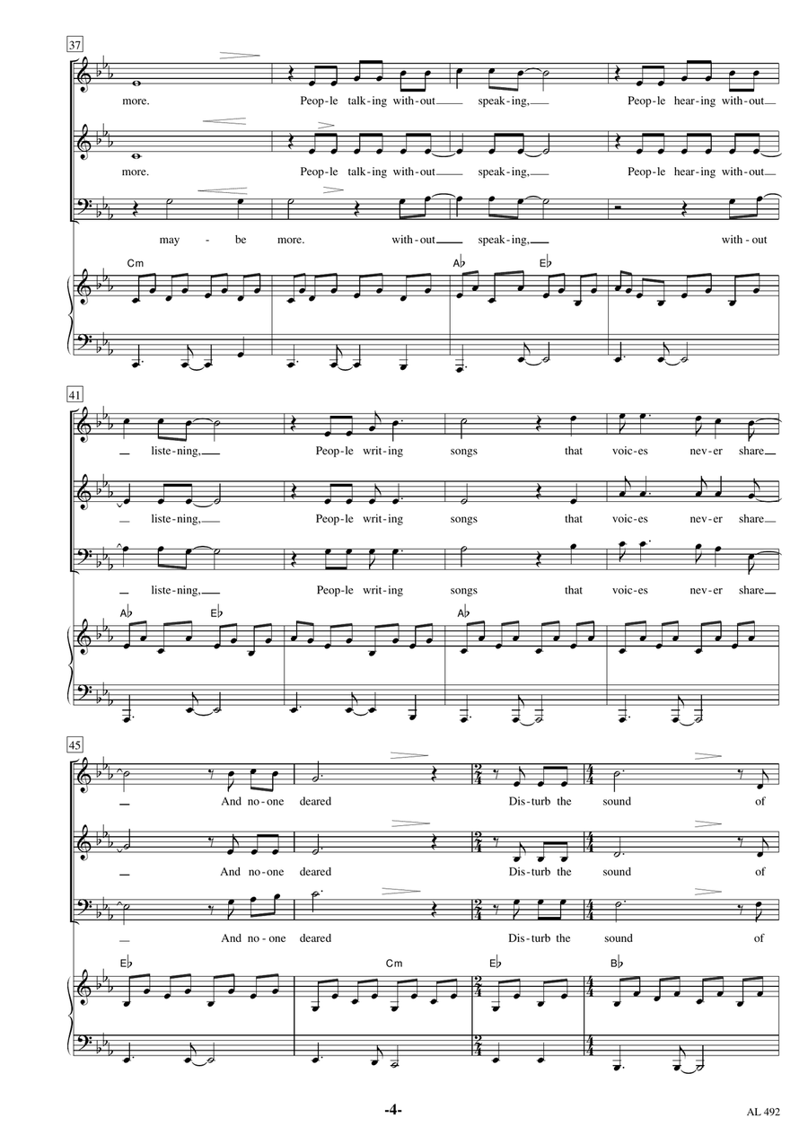 The Sound Of Silence 3-Part scores gallery preview page 4