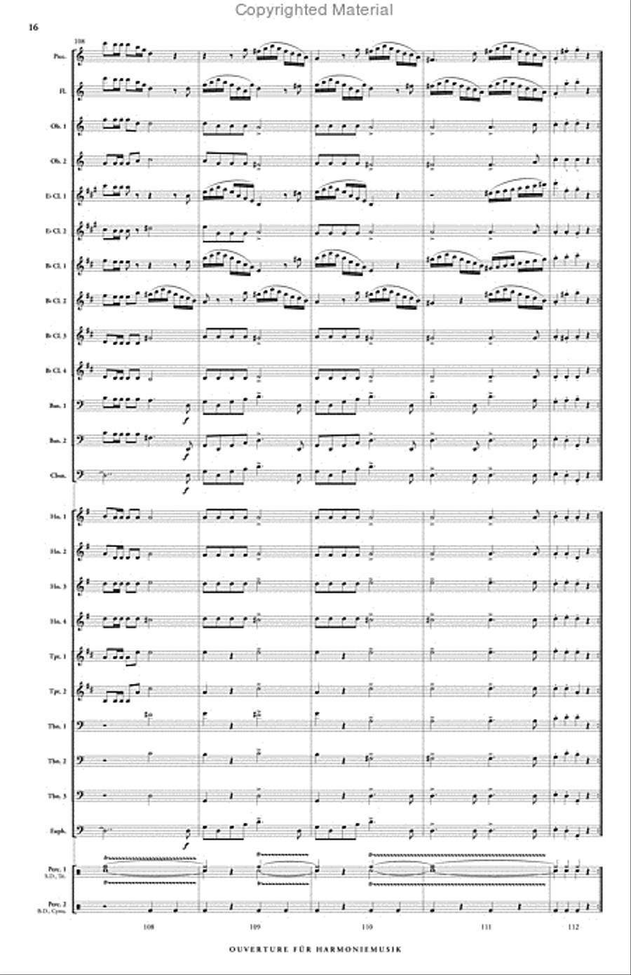 Ouverture fur Harmoniemusik (score & parts) B-Flat Clarinet scores gallery preview page 17