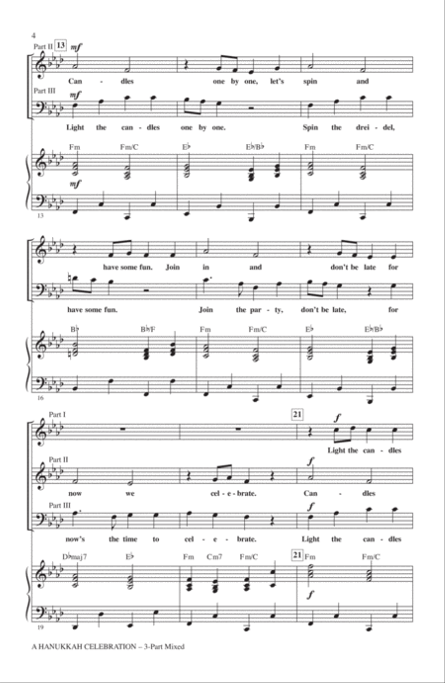 A Hanukkah Celebration 3-Part scores gallery preview page 2