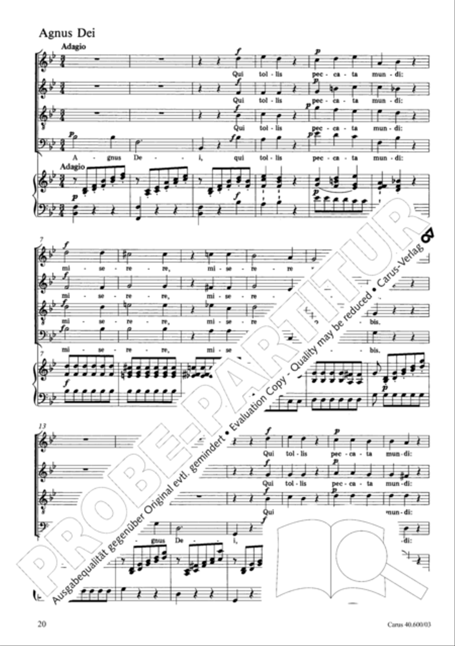 Missa brevis Sti. Joannis de Deo (Kleine Orgelsolomesse) 4-Part scores gallery preview page 25