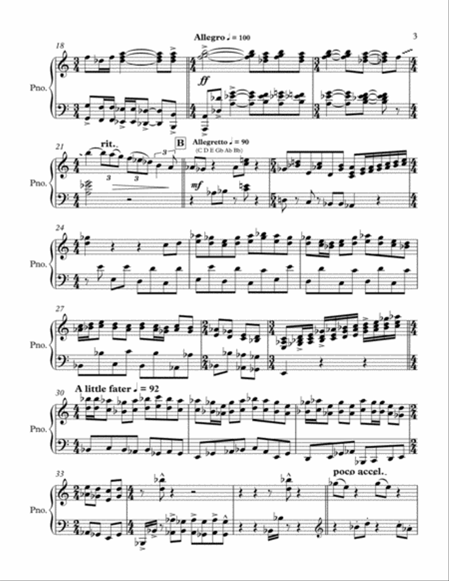 Wholetone Etude for Piano Piano Method scores gallery preview page 3