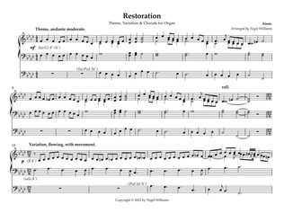 Restoration, for Organ solo