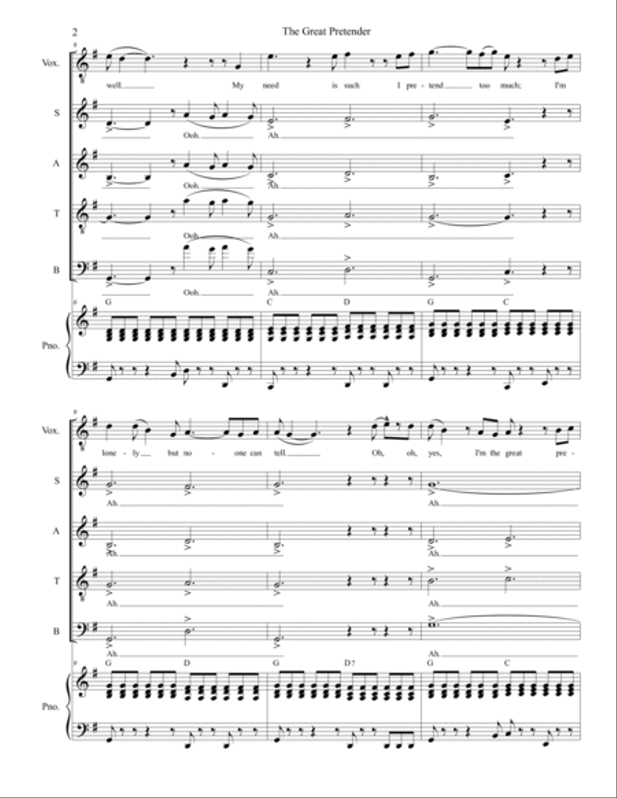 The Great Pretender The Great Pretender 4-Part scores gallery preview page 2