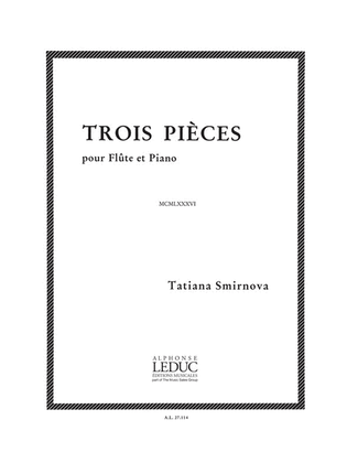 Book cover for 3 Pieces Op.56 (flute & Piano)