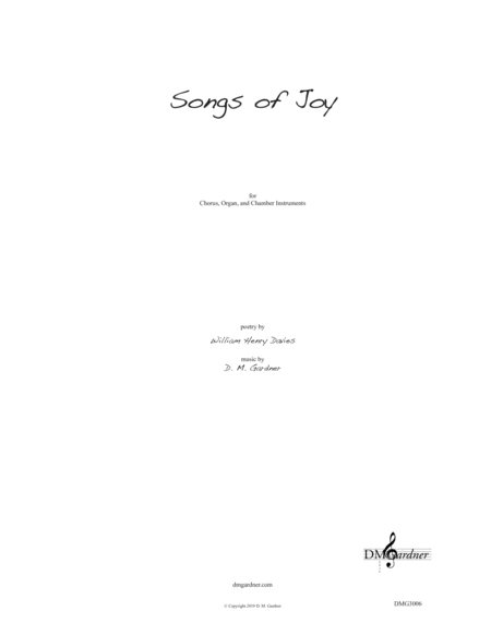 Songs of Joy (SATB choral score) image number null