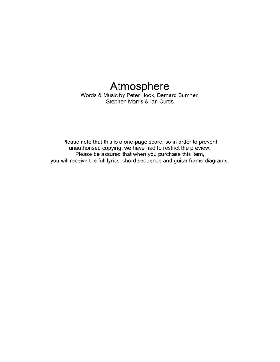 Atmosphere Easy Guitar scores gallery preview page 1
