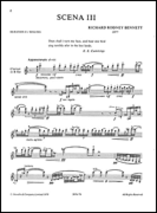 RR Bennett: Scena III for Clarinet