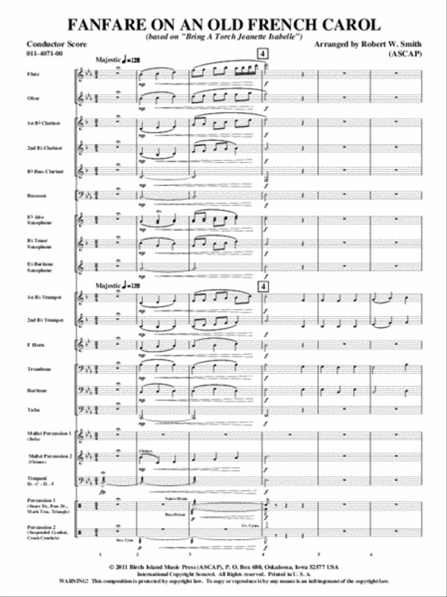 Fanfare on an Old French Carol Concert Band scores gallery preview page 2
