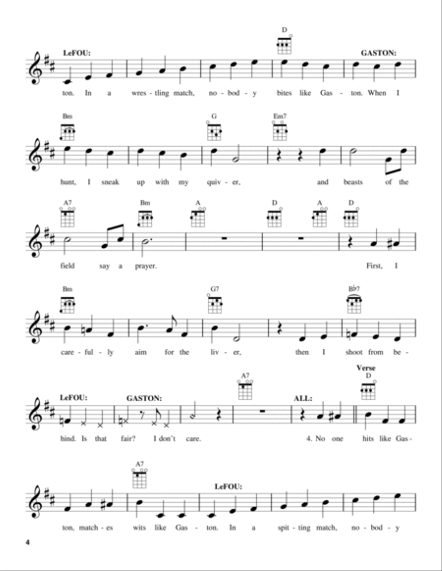 Gaston (from Beauty And The Beast) (2017) Ukulele scores gallery preview page 4