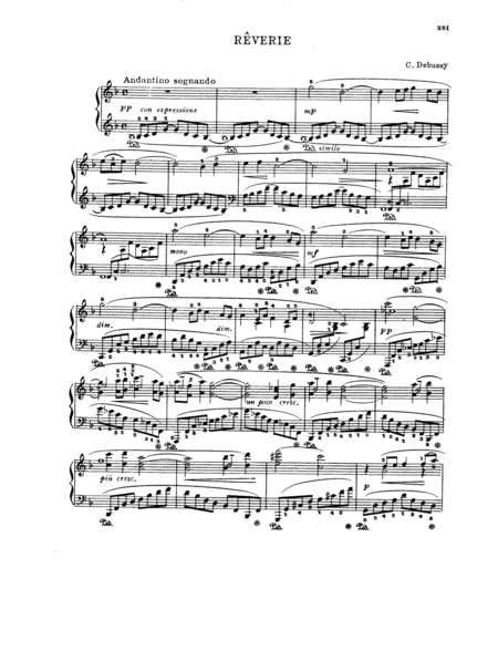 Debussy - Rêverie, L. 68( Original Version) image number null