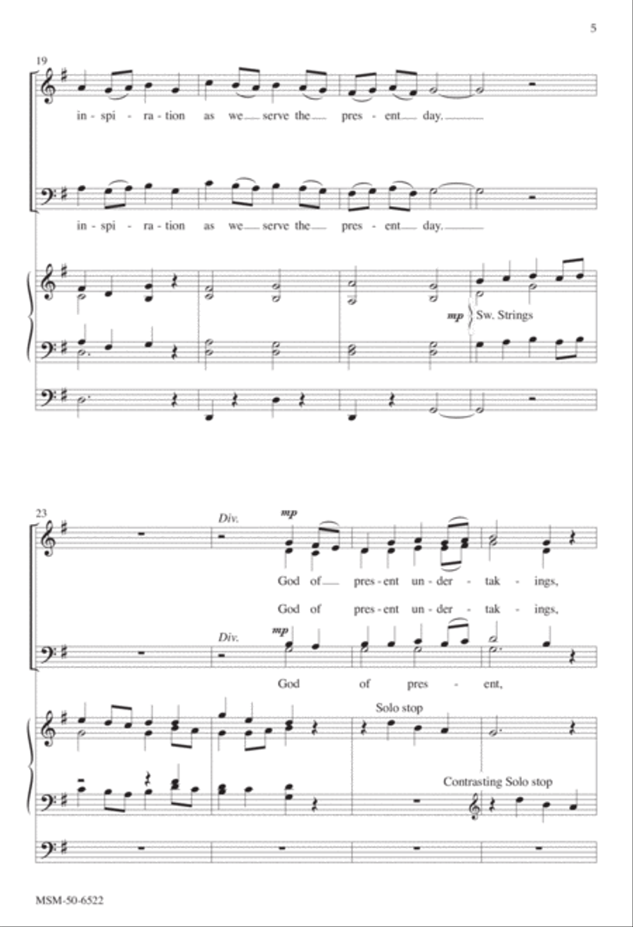 God of Past, Who By Your Spirit (Downloadable Choral Score)