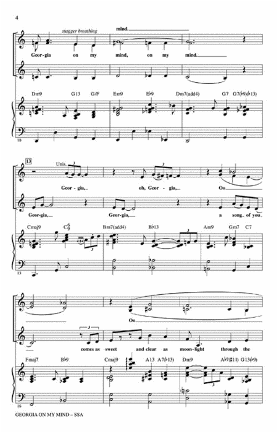 Georgia on My Mind Georgia on My Mind SSA scores gallery preview page 3