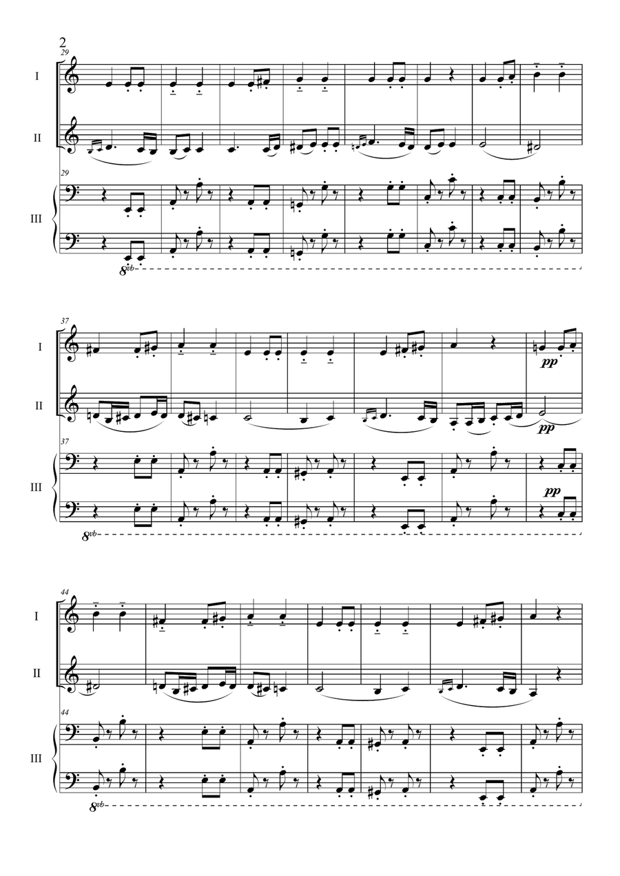 Beethoven's 7th Symphony, 2nd Movement Piano Method scores gallery preview page 2