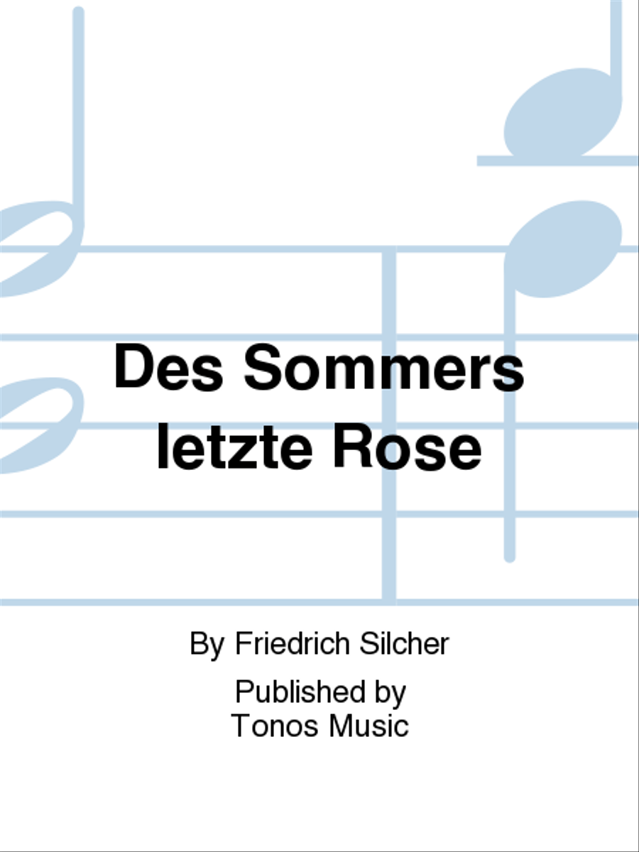 Des Sommers letzte Rose