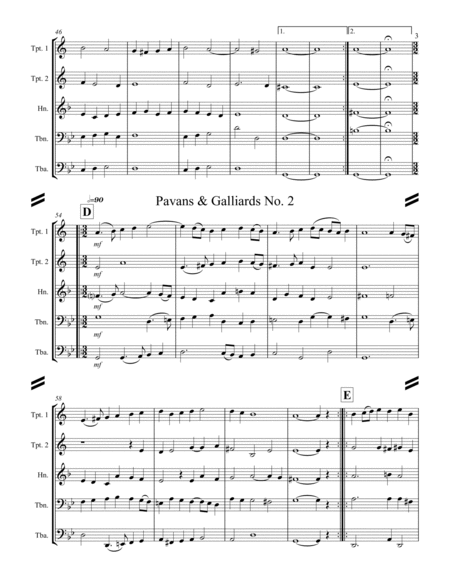 Holborne - 10 Pavans and Galliards (for Brass Quintet) image number null