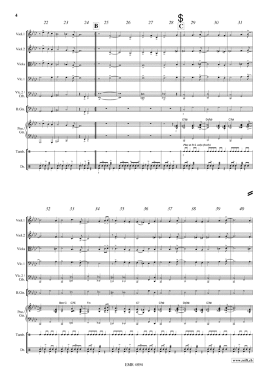 King's Blues March String Orchestra scores gallery preview page 5