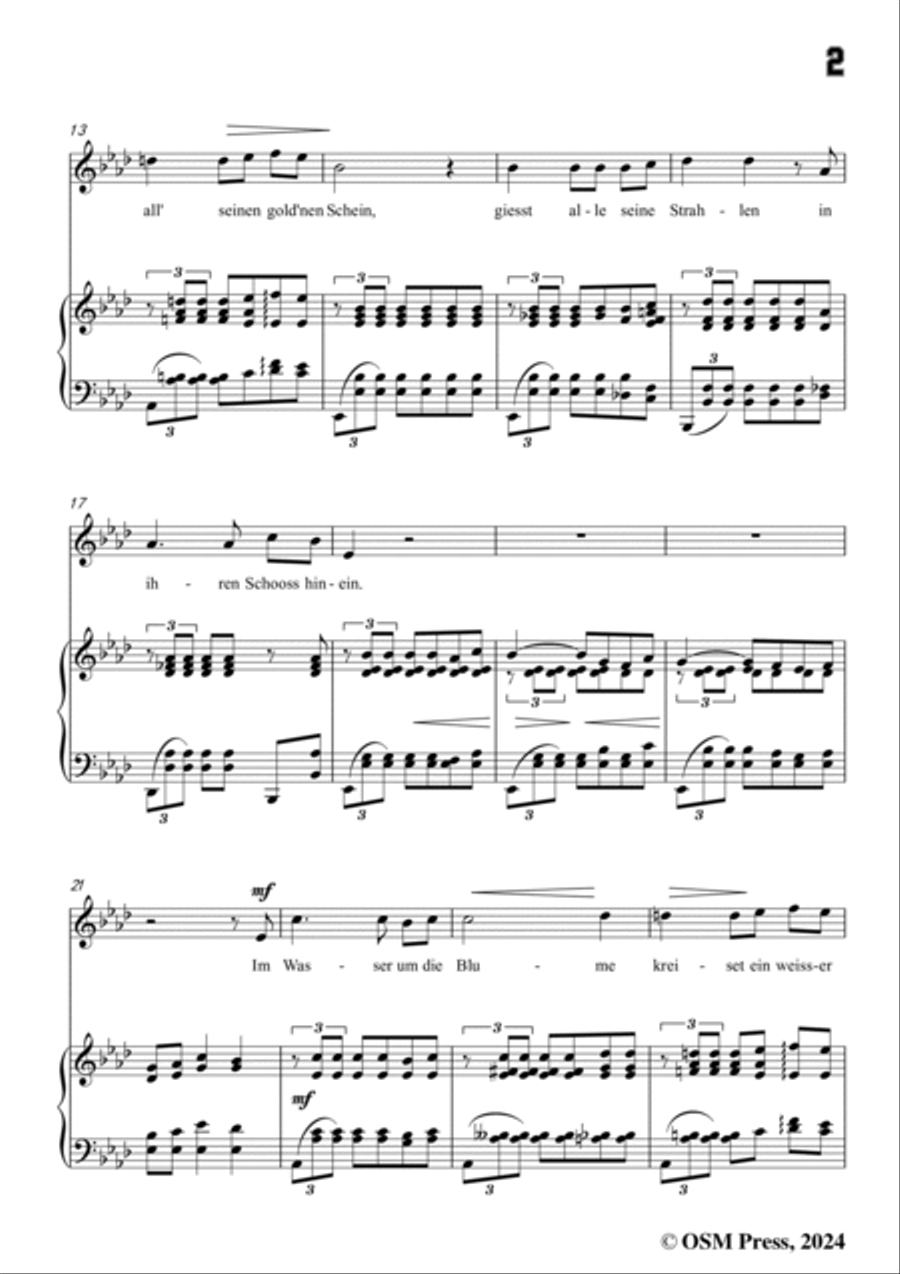 Clara Schumann-Die stille Lotosblume,Op.13 No.6,in A flat Major Voice scores gallery preview page 3